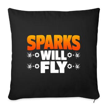 Schweißen Spruch Geschenk für Männer & Handwerker - Sofakissenbezug 45 x 45 cm - Schwarz - Vorne