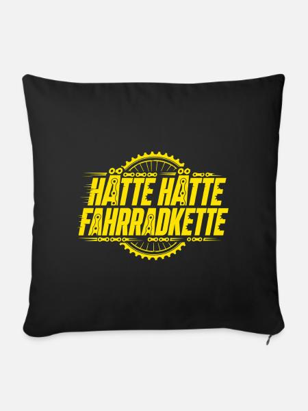 Hätte Hätte Fahrradkette - Lustiges Fahrrad Shirt - Sofakissenbezug 45 x 45 cm - Schwarz