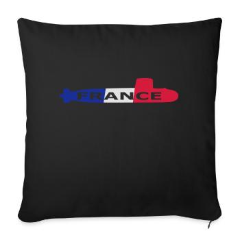 sous marin France - Housse de coussin décorative 45 x 45 cm - noir - Devant