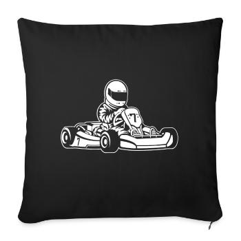 Go-Kart / Go-Cart 01_white - Sofa pillowcase 17,3'' x 17,3'' (45 x 45 cm) - black - Front