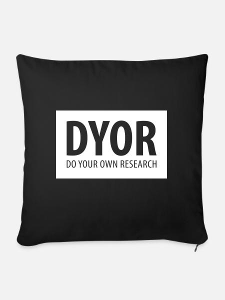 DYOR – Do Your Own Research - Sofakissenbezug 45 x 45 cm - Schwarz