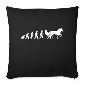 Evolution Trabrennsport Pferderennsport Pferde - Sofakissenbezug 45 x 45 cm - Schwarz - Vorne