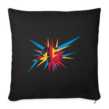 Explosion and rays - Sofa pillowcase 17,3'' x 17,3'' (45 x 45 cm) - black - Front