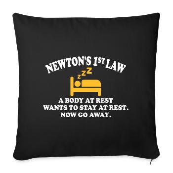1ère loi de newton - Housse de coussin décorative 45 x 45 cm - noir - Devant