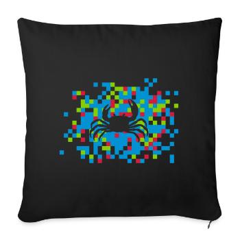 crab sea ocean beach - Sofa pillowcase 17,3'' x 17,3'' (45 x 45 cm) - black - Front
