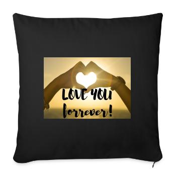 I love you forver - Housse de coussin décorative 45 x 45 cm - noir - Devant