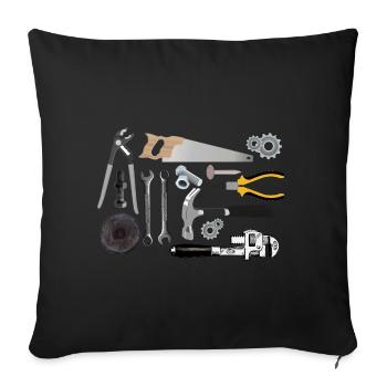 Werkzeuge - Sofakissenbezug 45 x 45 cm - Schwarz - Vorne