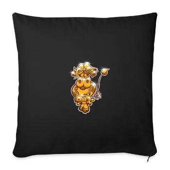 Goldene Gangster Kuh / Gold Thug Cow - Sofakissenbezug 45 x 45 cm - Schwarz - Vorne