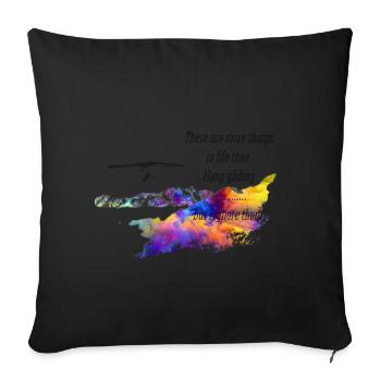 Drachenflieger Hang gliding - Sofakissenbezug 45 x 45 cm - Schwarz - Vorne