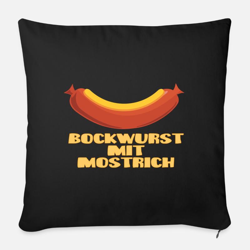 BockWurst (Mostrich-Edition) - Sofakissenbezug 45 x 45 cm - Schwarz