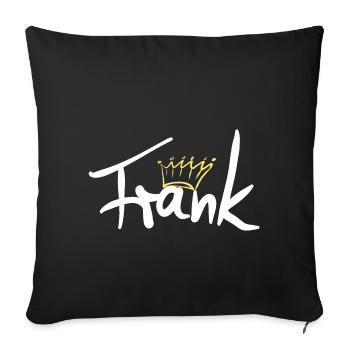 Crown name name tag Frank - Sofa pillowcase 17,3'' x 17,3'' (45 x 45 cm) - black - Front