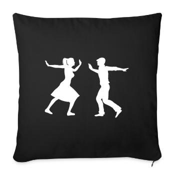 Lindy Hop Swing Danse Danse Danse Shag Boogie - Housse de coussin décorative 45 x 45 cm - noir - Devant