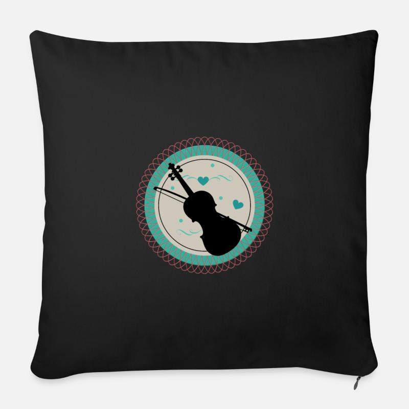violin - Sofa pillowcase 17,3'' x 17,3'' (45 x 45 cm) - black