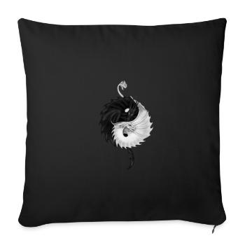 Yin yang dragons - Sofa pillowcase 17,3'' x 17,3'' (45 x 45 cm) - black - Front