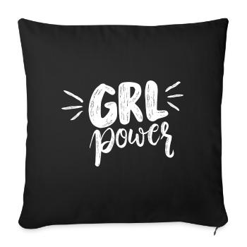 GRL POWER HANDGEZEICHNET - Sofakissenbezug 45 x 45 cm - Schwarz - Vorne