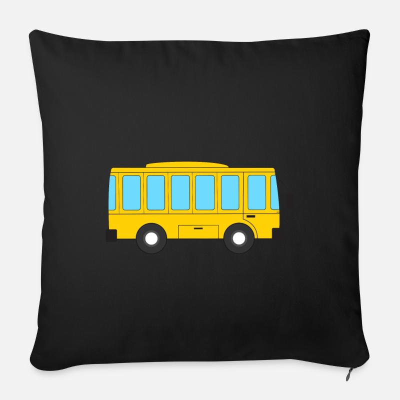 Gelber Bus - Sofakissenbezug 45 x 45 cm - Schwarz