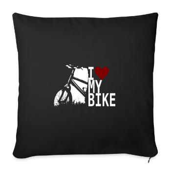 I love my bike, I love my bike - Sofa pillowcase 17,3'' x 17,3'' (45 x 45 cm) - black - Front