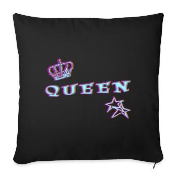 Queen - Housse de coussin décorative 45 x 45 cm - noir - Devant