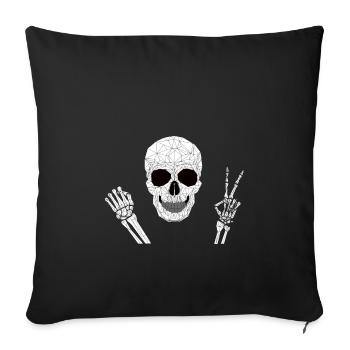 Peace Skull, skull - Sofa pillowcase 17,3'' x 17,3'' (45 x 45 cm) - black - Front