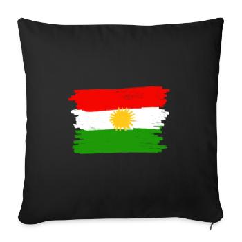 Kurdistan flag - Sofa pillowcase 17,3'' x 17,3'' (45 x 45 cm) - black - Front