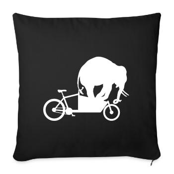 Cargo wheel elephant - Sofa pillowcase 17,3'' x 17,3'' (45 x 45 cm) - black - Front