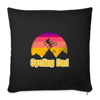 Cycling Dad - Sofa pillowcase 17,3'' x 17,3'' (45 x 45 cm) - black - Front