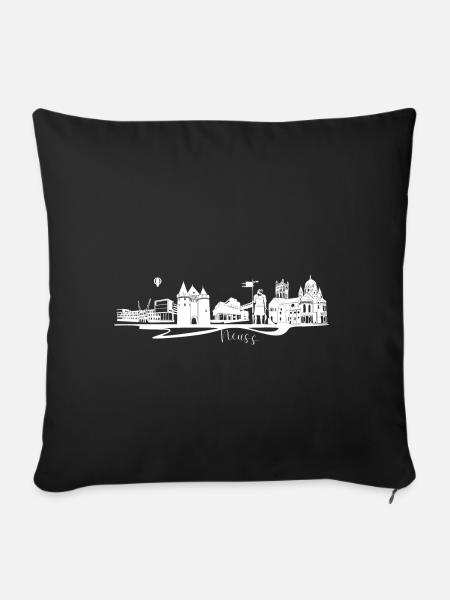 Abstrakte Neuss Stadtsilhouette mit Skyline - Sofakissenbezug 45 x 45 cm - Schwarz