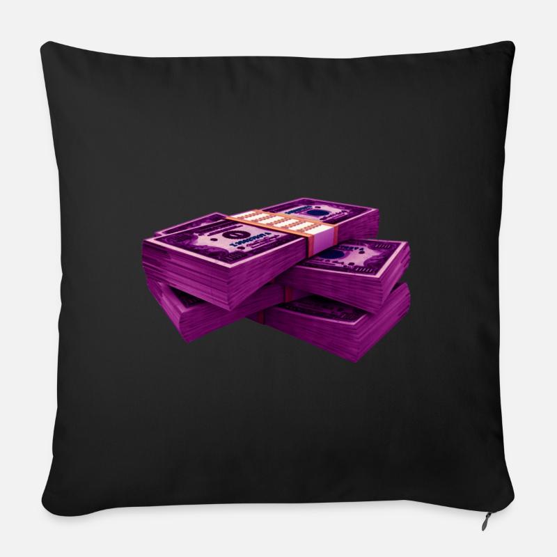 Dollars - Sofa pillowcase 17,3'' x 17,3'' (45 x 45 cm) - black