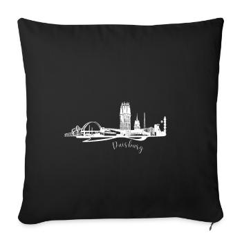 City view of Duisburg skyline - Sofa pillowcase 17,3'' x 17,3'' (45 x 45 cm) - black - Front
