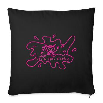 Piste de boue - Housse de coussin décorative 45 x 45 cm - noir - Devant