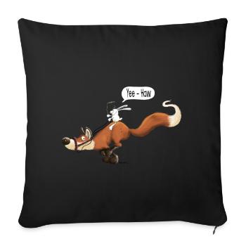 Süßer Fuchs - Füchse - Hase - Hasi - Geschenk - Sofakissenbezug 45 x 45 cm - Schwarz - Vorne