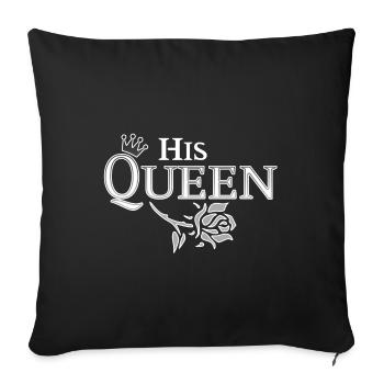 Her King His Queen (part2) Partnerlook love Krone - Housse de coussin décorative 45 x 45 cm - noir - Devant