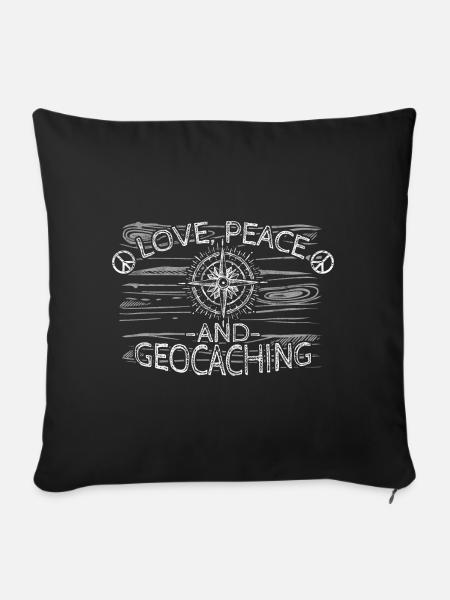 Geocacher - Sofakissenbezug 45 x 45 cm - Schwarz