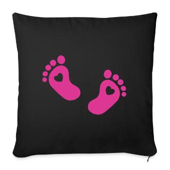 Baby feet baby foot pink - Sofa pillowcase 17,3'' x 17,3'' (45 x 45 cm) - black - Front