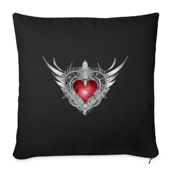 heavenly costume heart with silver wings - Sofa pillowcase 17,3'' x 17,3'' (45 x 45 cm) - black - Front