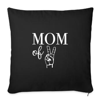 Mom of two - Sofa pillowcase 17,3'' x 17,3'' (45 x 45 cm) - black - Front
