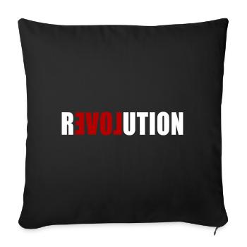 Révolution de l'amour - Housse de coussin décorative 45 x 45 cm - noir - Devant