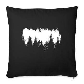 Kieferwald Silhouette Bäume Natur - Sofakissenbezug 45 x 45 cm - Schwarz - Vorne