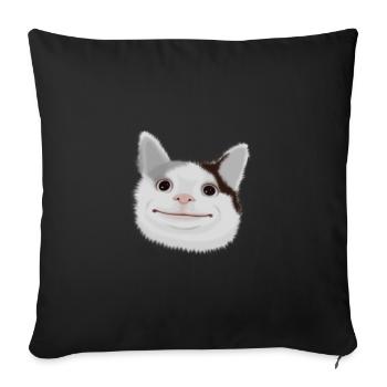polite cat meme - Sofa pillowcase 17,3'' x 17,3'' (45 x 45 cm) - black - Front