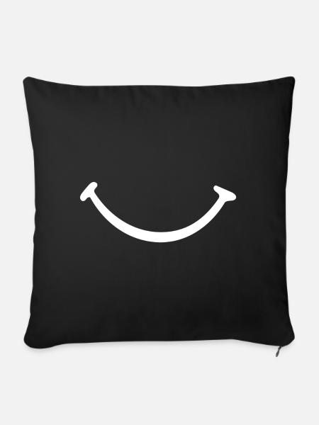 sourire - Housse de coussin décorative 45 x 45 cm - noir