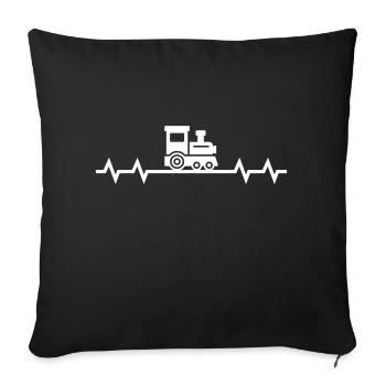 Puls Lokomotive Lok Dampflok Zug Züge Zugführer - Sofakissenbezug 45 x 45 cm - Schwarz - Vorne