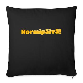 Merlu disant le jour de la norme - Housse de coussin décorative 45 x 45 cm - noir - Devant
