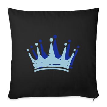 Couronne Couronne couronne - Roi - Reine - Roi - Housse de coussin décorative 45 x 45 cm - noir - Devant