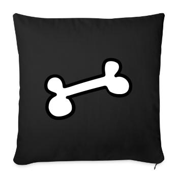 Dog bone dog bone Os de chien - Sofa pillowcase 17,3'' x 17,3'' (45 x 45 cm) - black - Front