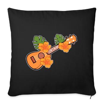 Ukulele - Housse de coussin décorative 45 x 45 cm - noir - Devant