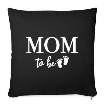 Maman à be Bébé Grossesse - Housse de coussin décorative 45 x 45 cm - noir - Devant
