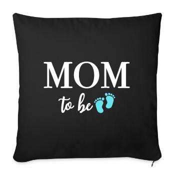 MAMAN À BE Jeune Bébé Préavis de grossesse - Housse de coussin décorative 45 x 45 cm - noir - Devant
