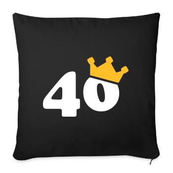 40 couronne 40 anniversaire 40 ans - Housse de coussin décorative 45 x 45 cm - noir - Devant