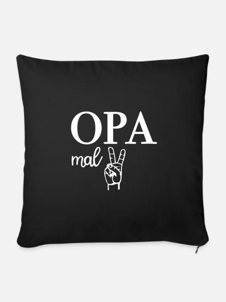 Opa Mal Zwei Großvater - Sofakissenbezug 45 x 45 cm - Schwarz