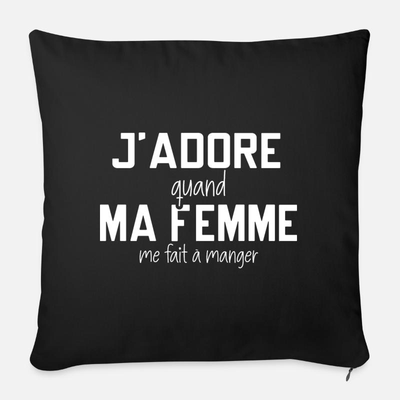 Macho beauf homme cadeau drôle cuisine - Housse de coussin décorative 45 x 45 cm - noir